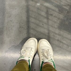 Reebok Off-White and Green Casual Shoes